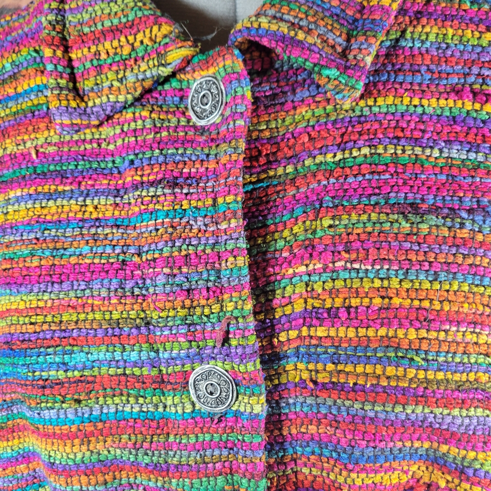 Multicolor Striped Button-Up Jacket - Picture 2 of 6